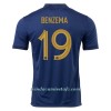 Camiseta de fútbol Francia Benzema 19 Primera Equipación Mundial 2022 - Hombre